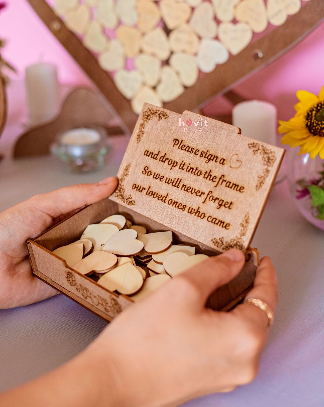 Custom box for wooden hearts